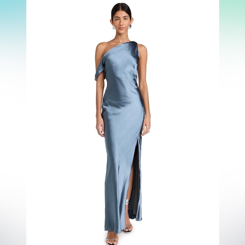 Runaway the Label Gia Dress Elegant Blue One-Shoulder Dress